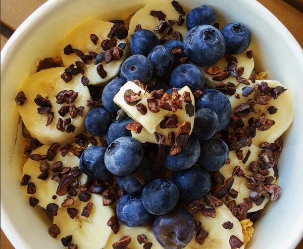 Bananas and blueberries